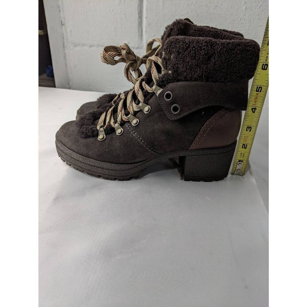 See By Chloe Eileen Hiker Boots Booties Chocolate Brown Suede Leather Size 6.5 U - Picture 7 of 7